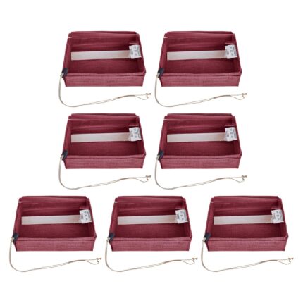 Set of 7 Juco Gift Boxes with PVC Window and Drawstring  2.75" x 8.27" x 6.29" – Deep Red, Pink, Green, Orange