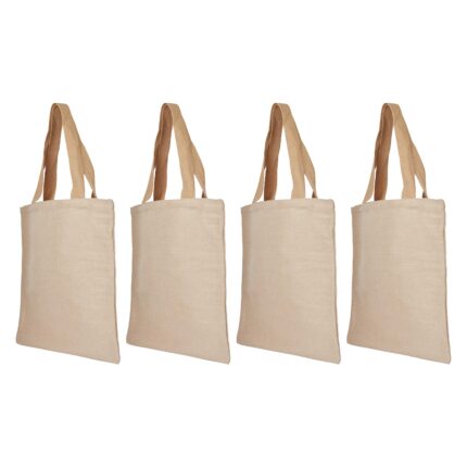 4-Pack Juco Tote Bags – 17"x15" Reusable Burlap Bags with Handles